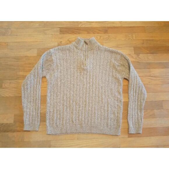 Oscar De La Renta Women's Pullover Sweater Quarter Zip Knit Cotton Gray Size XXL - Picture 3 of 8